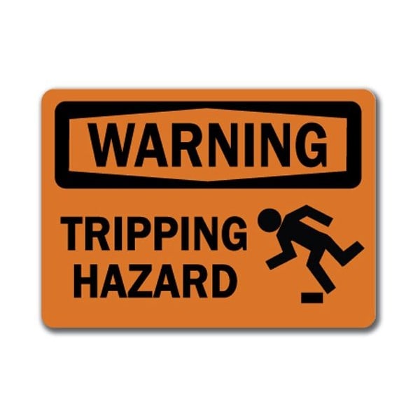 Signmission Warning Sign-Tripping Hazard with Graphic-10in x 14in OSHA Safety Sign, 14" H, WS-Tripping WS-Tripping - main